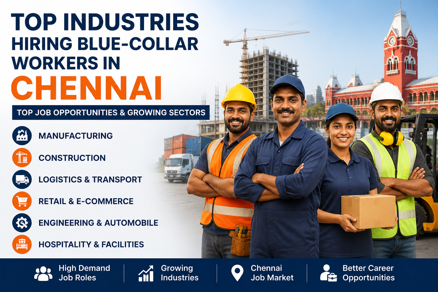 Top Industries Hiring Blue-Collar Workers in Chennai 