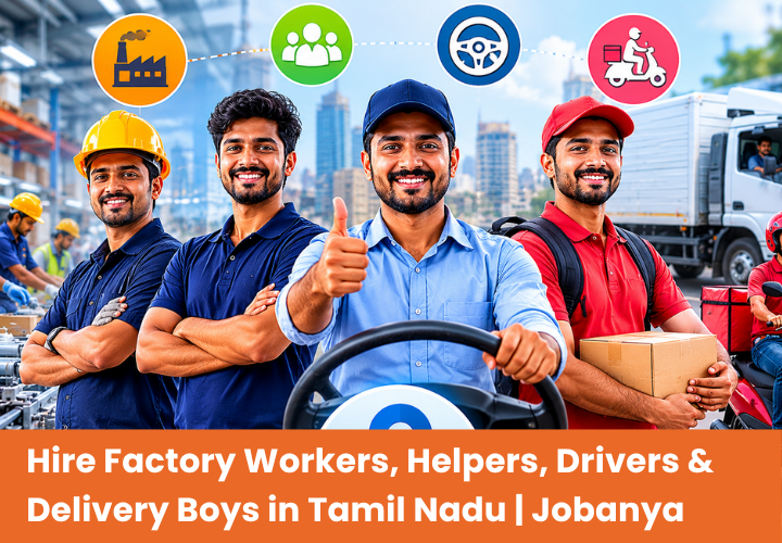 Hire Factory Workers, Helpers, Drivers & Delivery Boys in Tamil Nadu | Jobanya